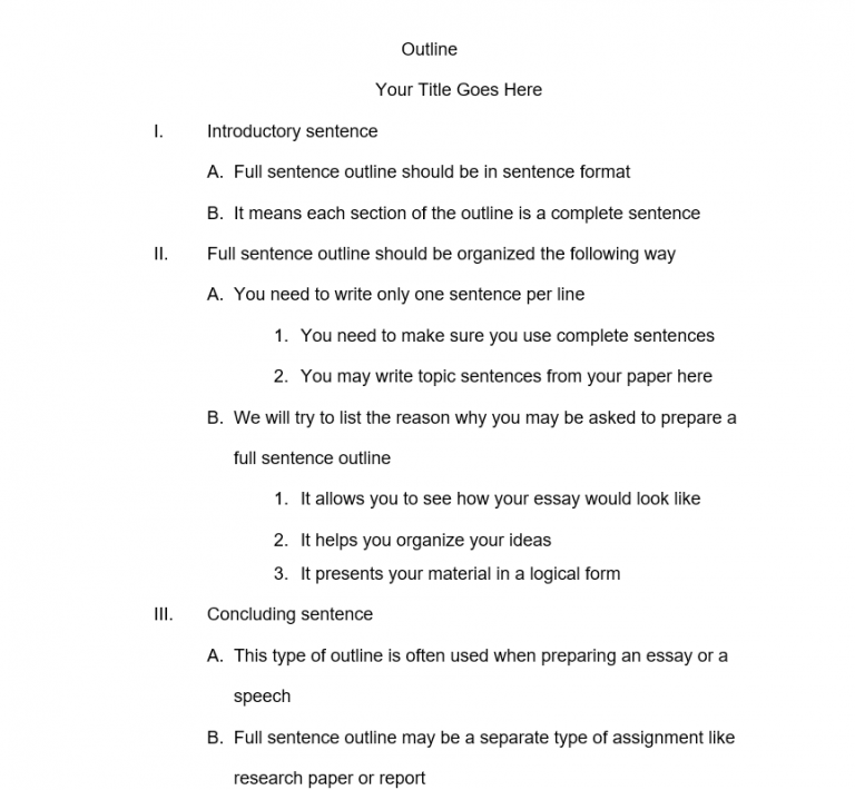 how to outline a paper apa